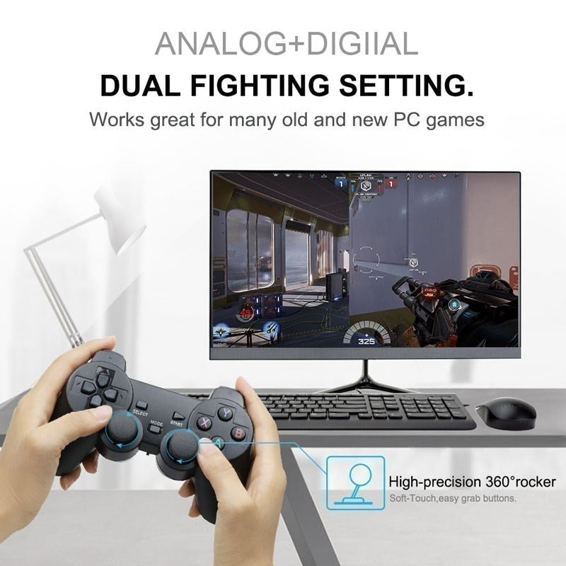 2 PCS 2.4Ghz Controlador Sem Fio Joystick Gamepad Para PS3/Android Telefone/TV Box