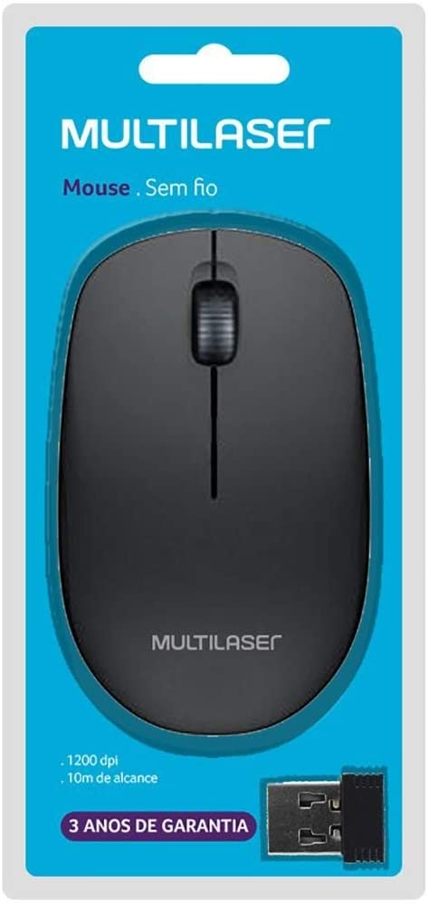 Multilaser MO251 - Wireless Mouse 2.4 Ghz 1200 DPI Usb, Black