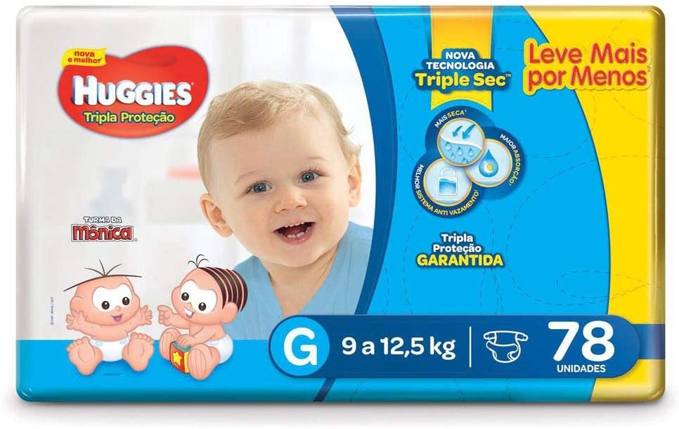 Huggies Fralda Tripla Proteção Hiper M, G, XG