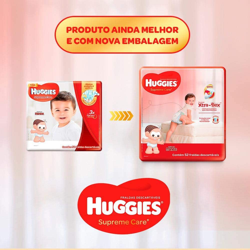 Huggies Fralda Supreme Care Hiper M, G, XG