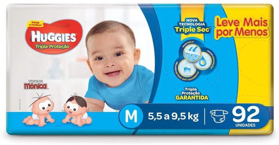 Huggies Fralda Tripla Proteção Hiper M, G, XG