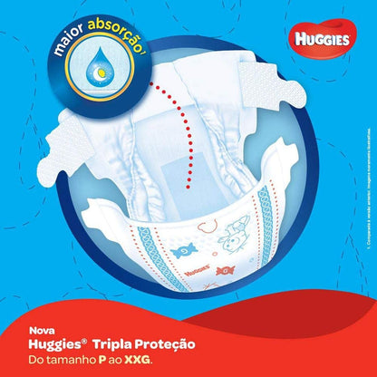 Huggies Fralda Tripla Proteção Hiper M, G, XG