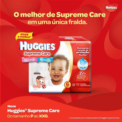 Huggies Fralda Supreme Care Hiper M, G, XG