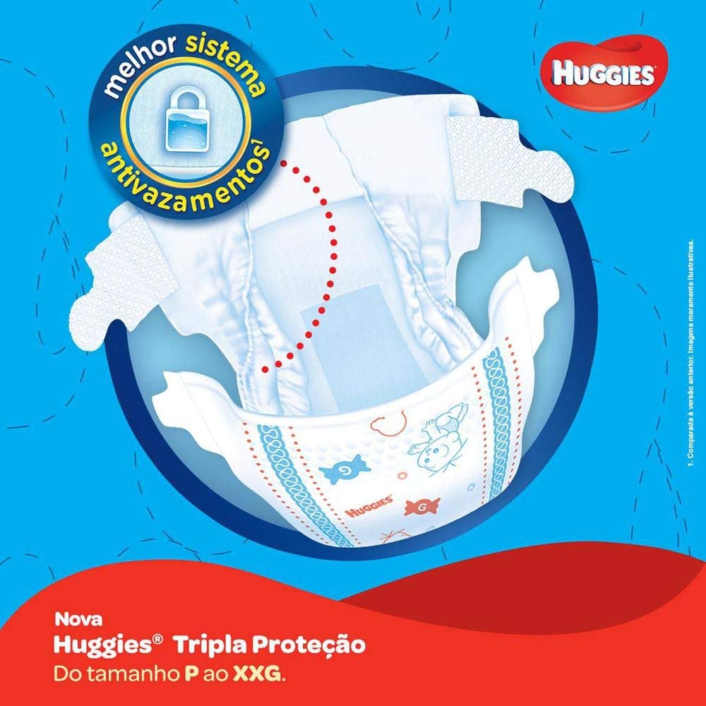 Huggies Fralda Tripla Proteção Hiper M, G, XG