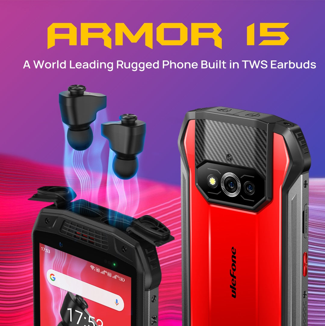 Ulefone Armor 15 Android 12 6600mAh 128GB NFC 2.4G/5G WLAN + Brinde