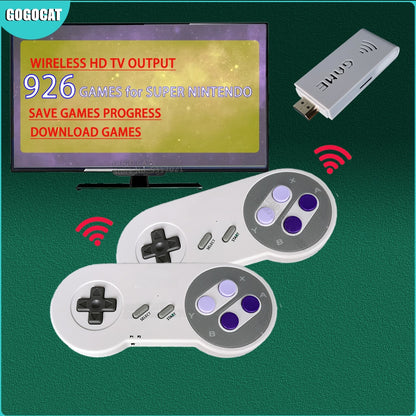 Mini Console Retro Super Nintendo com 2 controles sem fio 4K HDMI  com 926 jogos