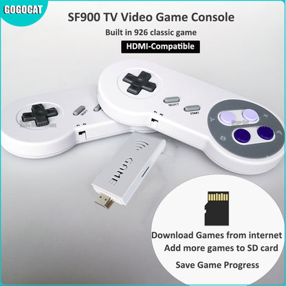 Mini Console Retro Super Nintendo com 2 controles sem fio 4K HDMI  com 926 jogos