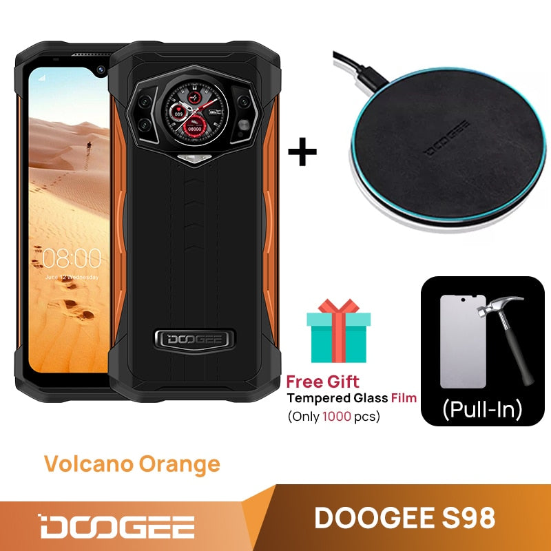 SmartPhone DOOGEE S98 Processador Octa Core 8 de RAM + 256GB Armazenamento + Brinde um carregador sem fio