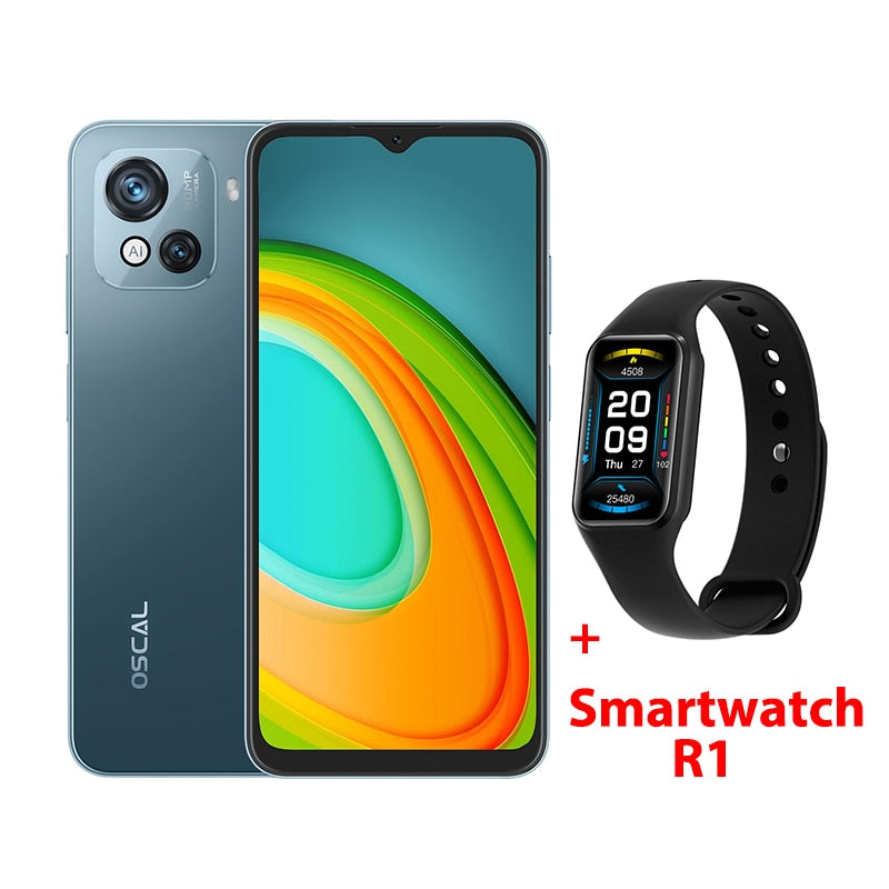 Blackmundo premier blackblackview oscal c80 smartphone 8gb + 128gb octa núcleo android 12 + brinde SmartWhatch