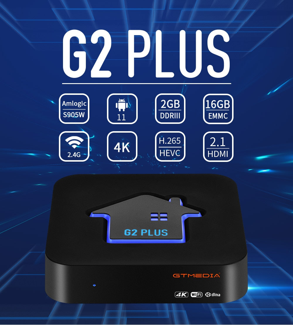 Smart TV BOX GTMEDIA G2 PLUS Android 11 Quad Core 2GB 16GB 2.4G WIFI