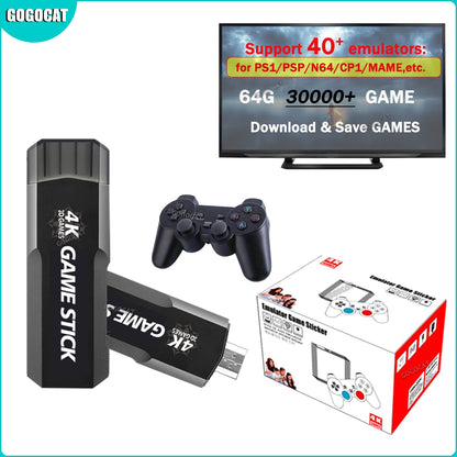 Console Game Stick 4k com Suporte +40 emuladores e possui +30mil Jogos