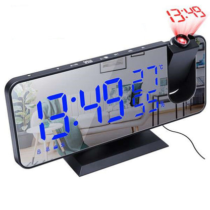 Alarme de projetor eletrônico LED Relógio Alarme de projeção digital de mesa Relógio Cabeceira de quarto de casa inteligente Relógio