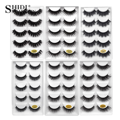 5 pairs of handmade natural long lashes