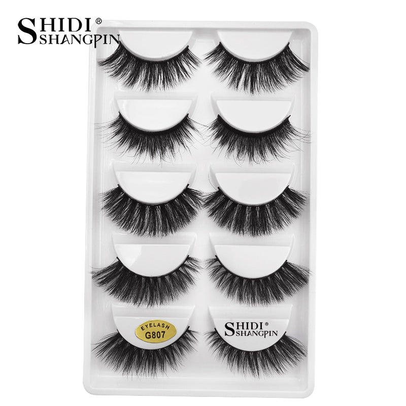 5 pairs of handmade natural long lashes