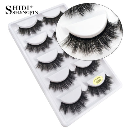 5 pairs of handmade natural long lashes