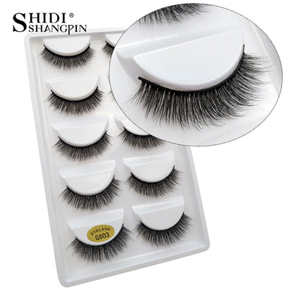 5 pairs of handmade natural long lashes