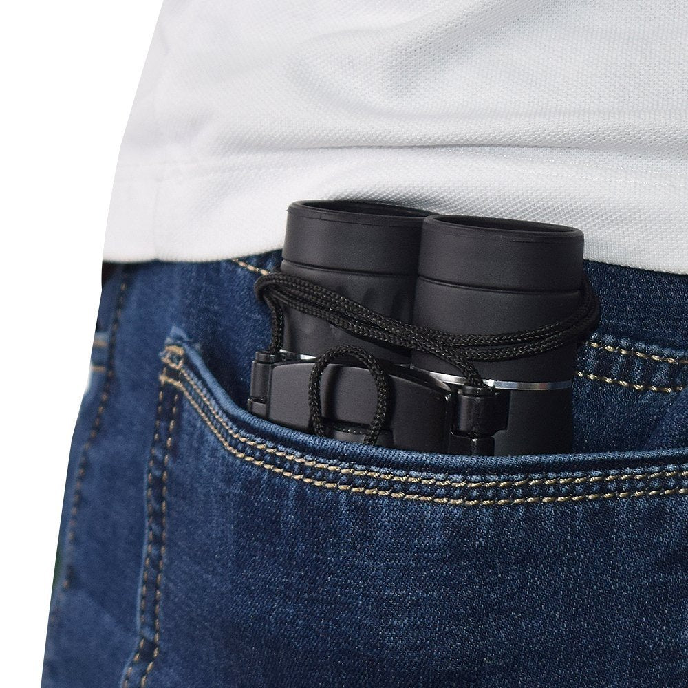 Compact long-range folding binocular