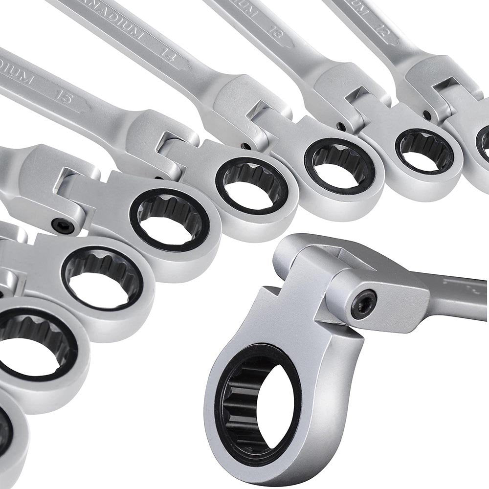 Kit 12 flexible ratchet wrenches