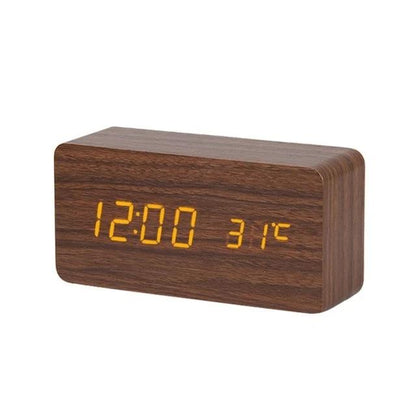 Rustic digital table clock with alarm clock