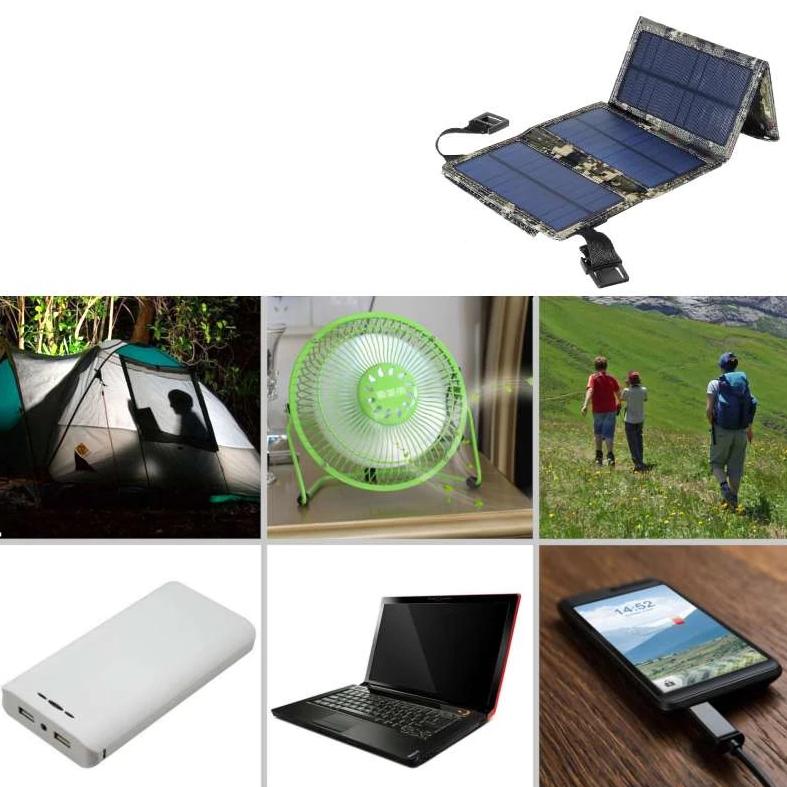 20W Portable Solar Panel USB Charger