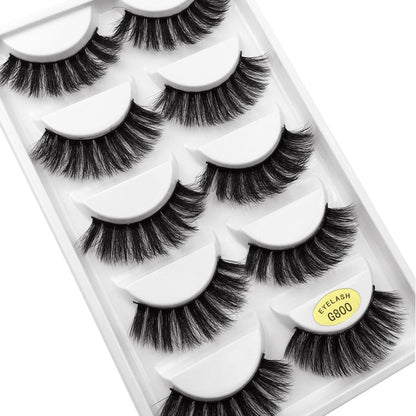 5 pairs of handmade natural long lashes