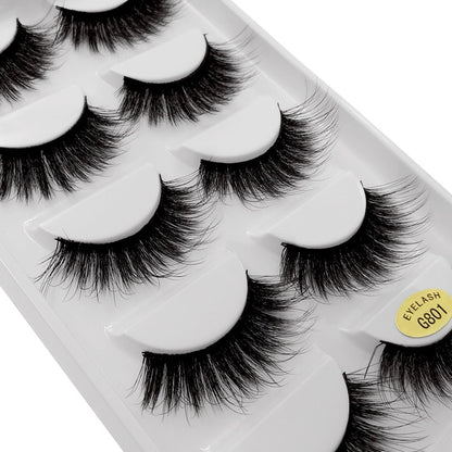 5 pairs of handmade natural long lashes