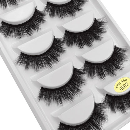 5 pairs of handmade natural long lashes