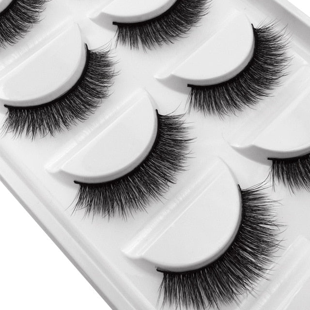 5 pairs of handmade natural long lashes