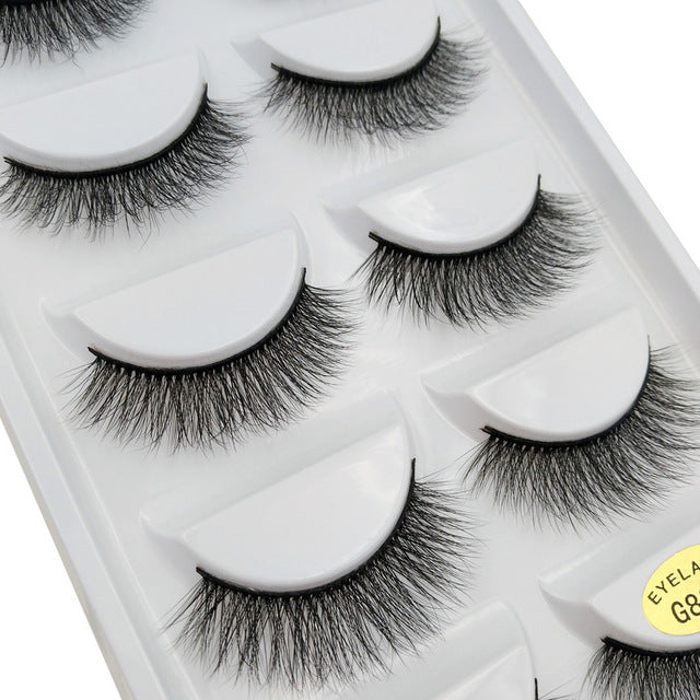 5 pairs of handmade natural long lashes