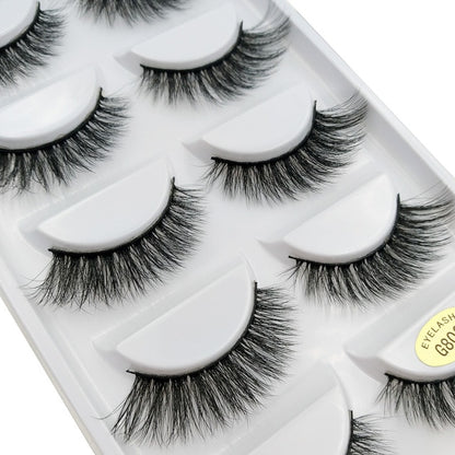 5 pairs of handmade natural long lashes