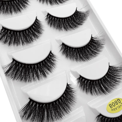 5 pairs of handmade natural long lashes