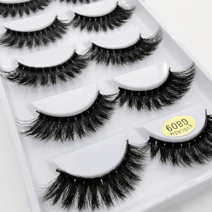 5 pairs of handmade natural long lashes