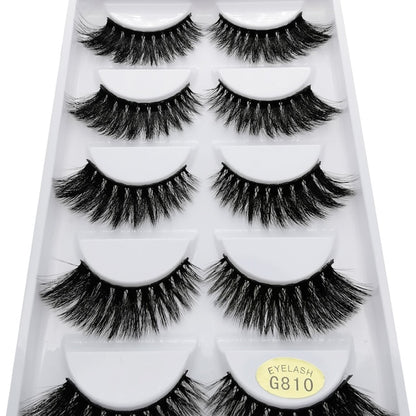 5 pairs of handmade natural long lashes