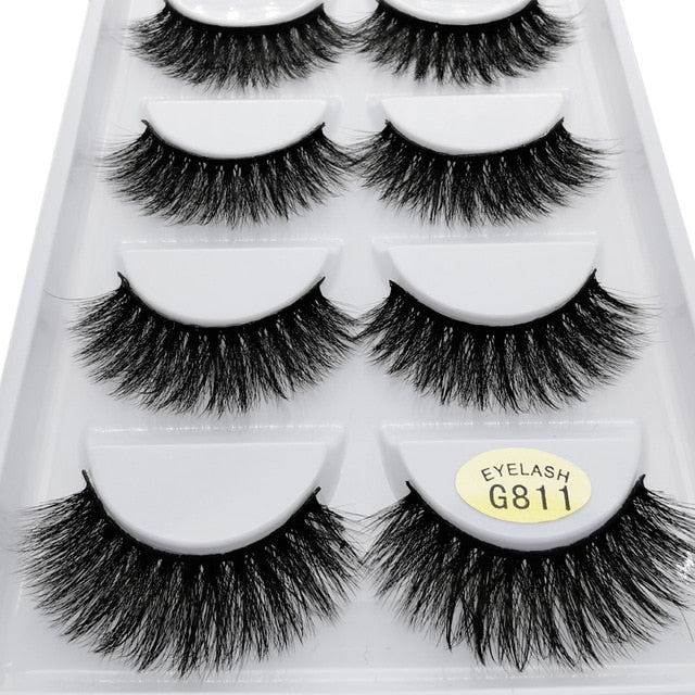 5 pairs of handmade natural long lashes