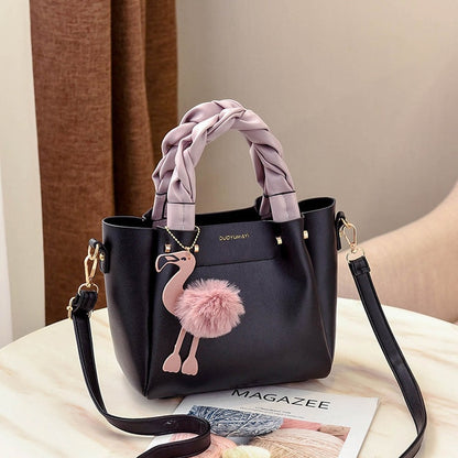 Flamingo leather bag with modern design