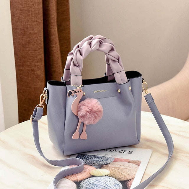 Bolsa de couro flamingo