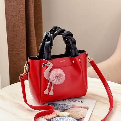 Bolsa de couro flamingo