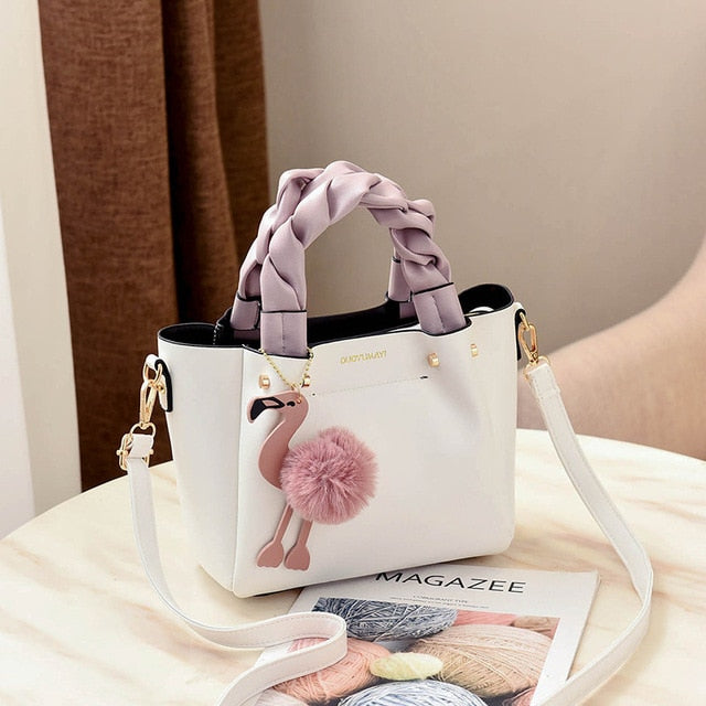 Bolsa de couro flamingo