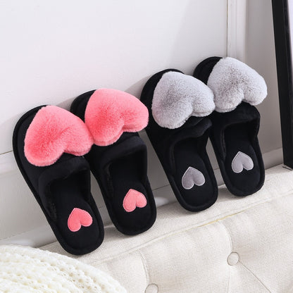 Cute slippers shape heart.