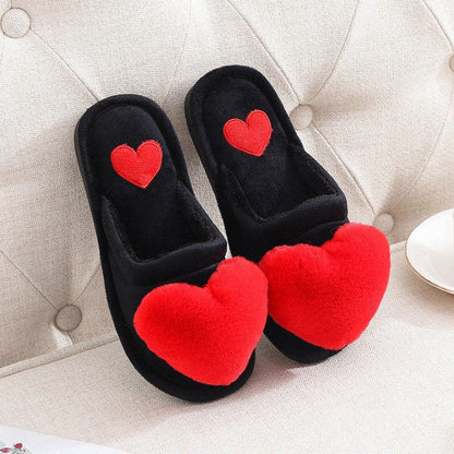 Cute slippers shape heart.