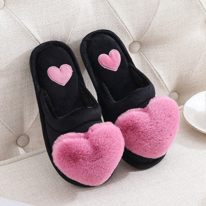 Cute slippers shape heart.