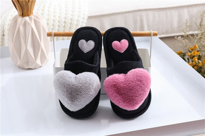 Cute slippers shape heart.