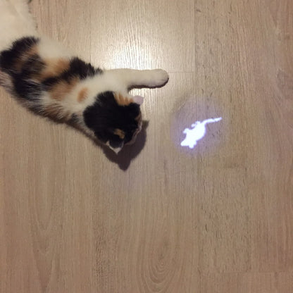 Brinquedo criativo e divertido para gatos, caneta com luz de led pointer com mouse de animação brilhante