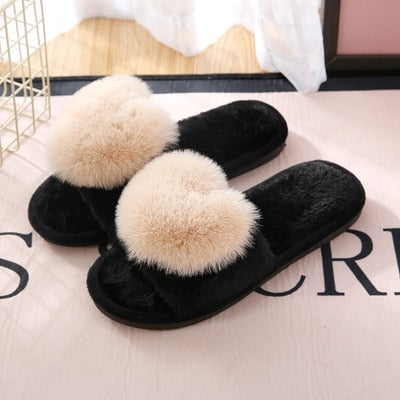 Cute slippers shape heart.