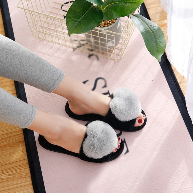 Cute slippers shape heart.