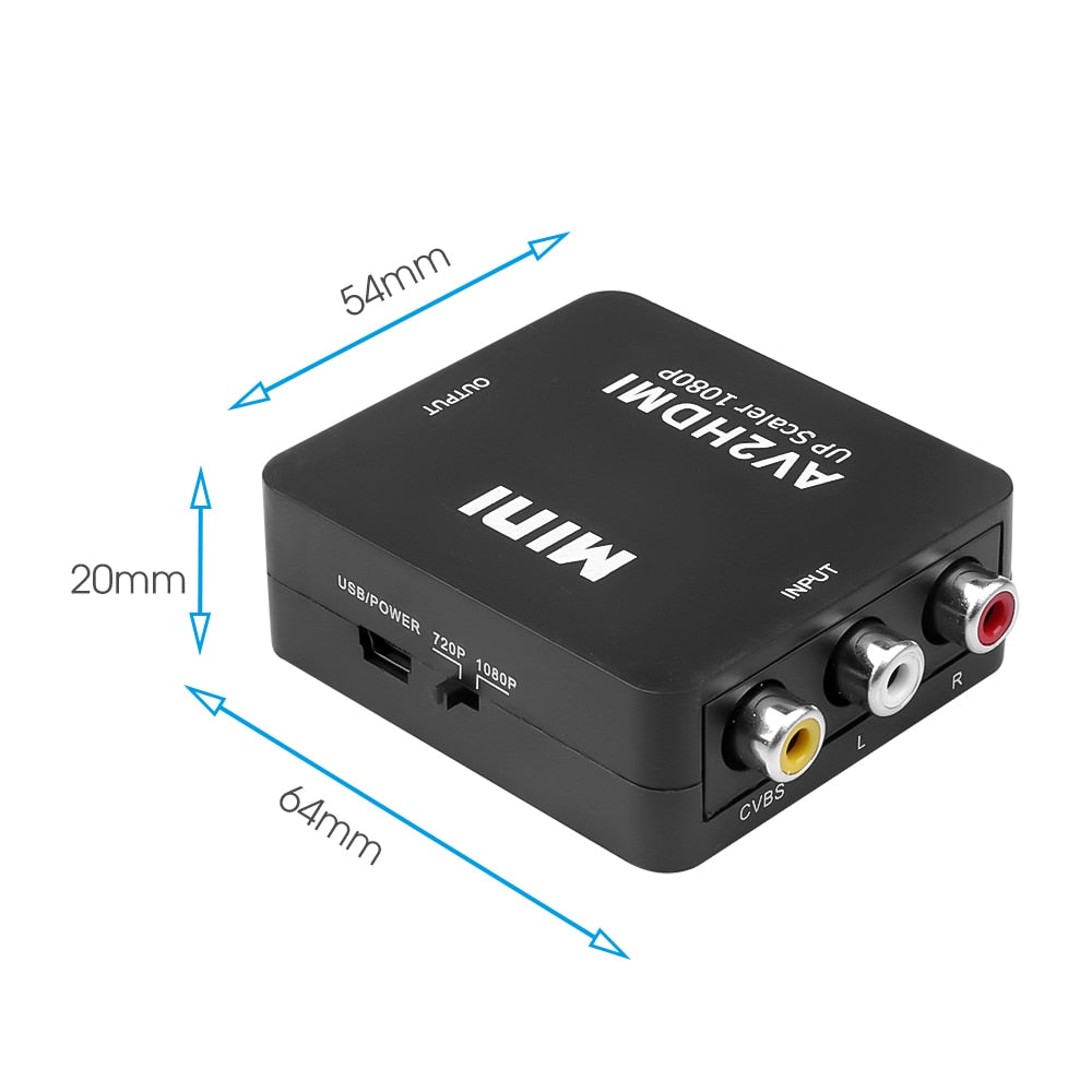 Mini HDMI to RCA AV 1080P converter