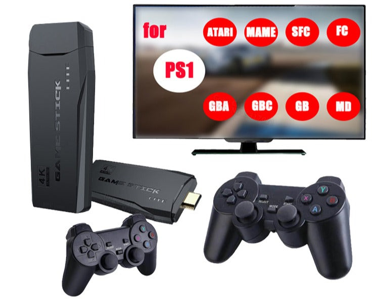 Console de jogos Plug and Play 16G, Consoles de jogos PS1 retrô sem fio 4K  HD Mini TV Game Stick integrado 10888 Classic Games Support PS1 PSP N64 FC  Atari Etc 9