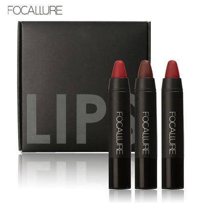 Kit 3 matte velvet lipsticks silky FOCALLURE