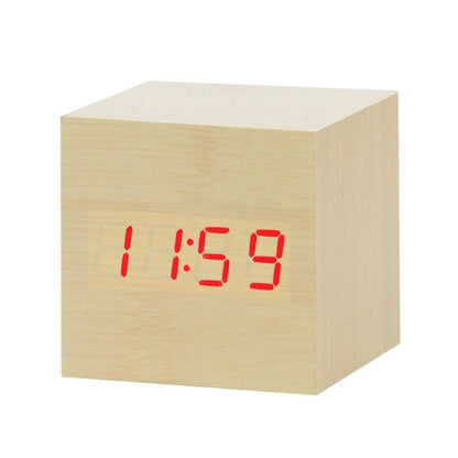 Relógio digital rústico de mesa com despertador