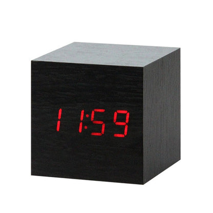 Rustic digital table clock with alarm clock